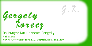 gergely korecz business card